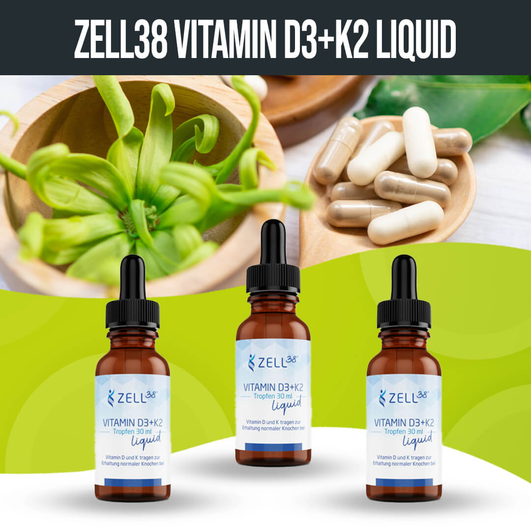 ZELL38 Vitamin D3 + K2 liquid Vorteilsset